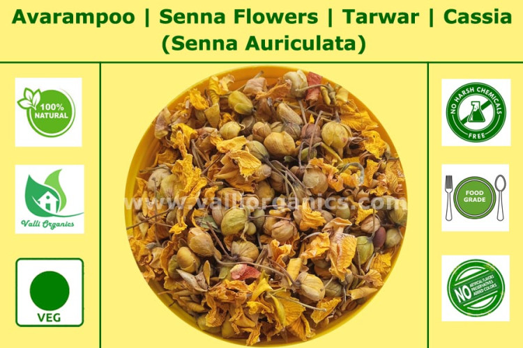Avaram Poo | Tanner Cassia | Tarwar | Tangedi | Tagedu | Senna Auriculata 100gm Avaram Poo | Tanner Cassia | Tarwar | Tangedi | Tagedu | Senna Auriculata 100gm